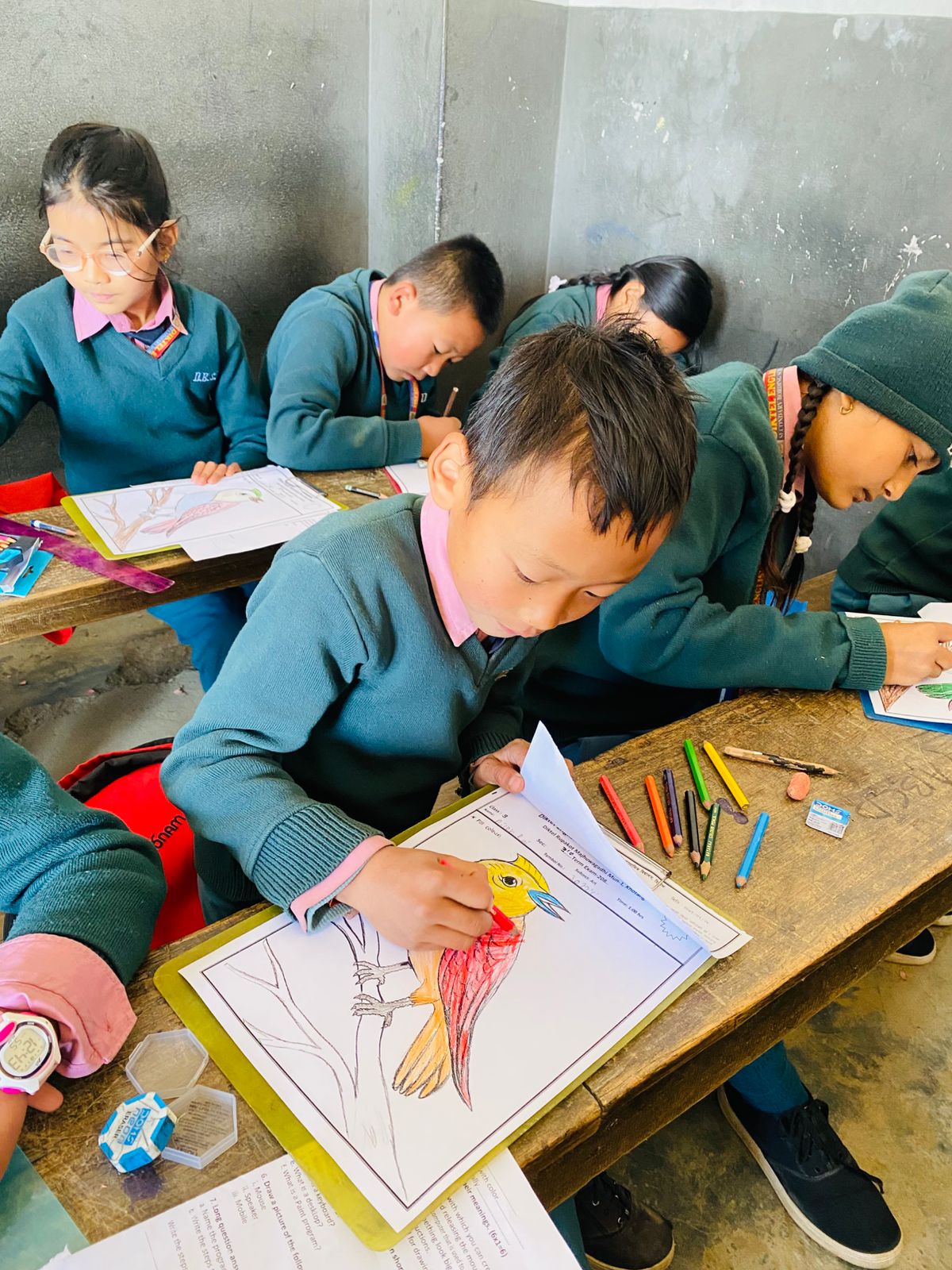 “Our talented Class 3 students are painting their imaginations into colorful masterpieces”